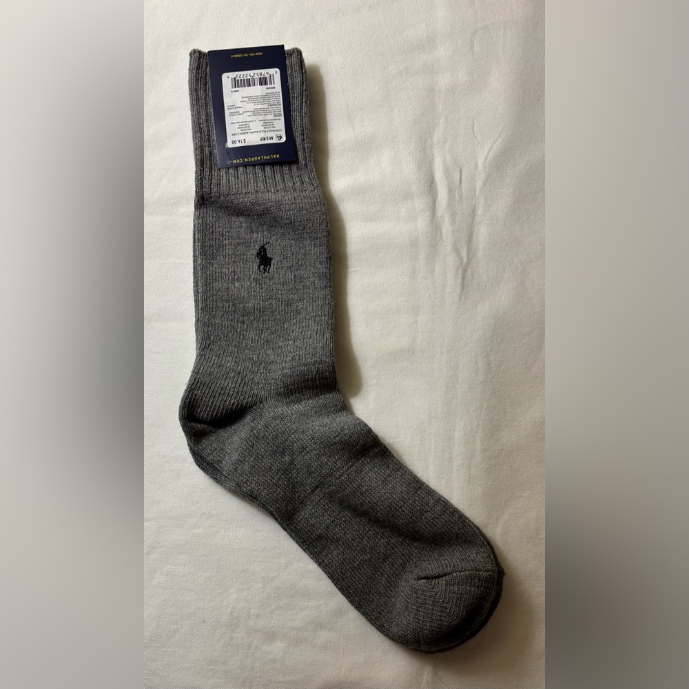 NWT Polo by Ralph Lauren Men’s Gray Cotton Blend Socks